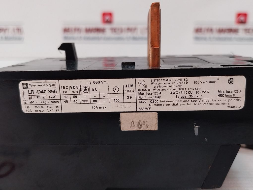 Telemecanique Lr3-d40355 Overload Relay