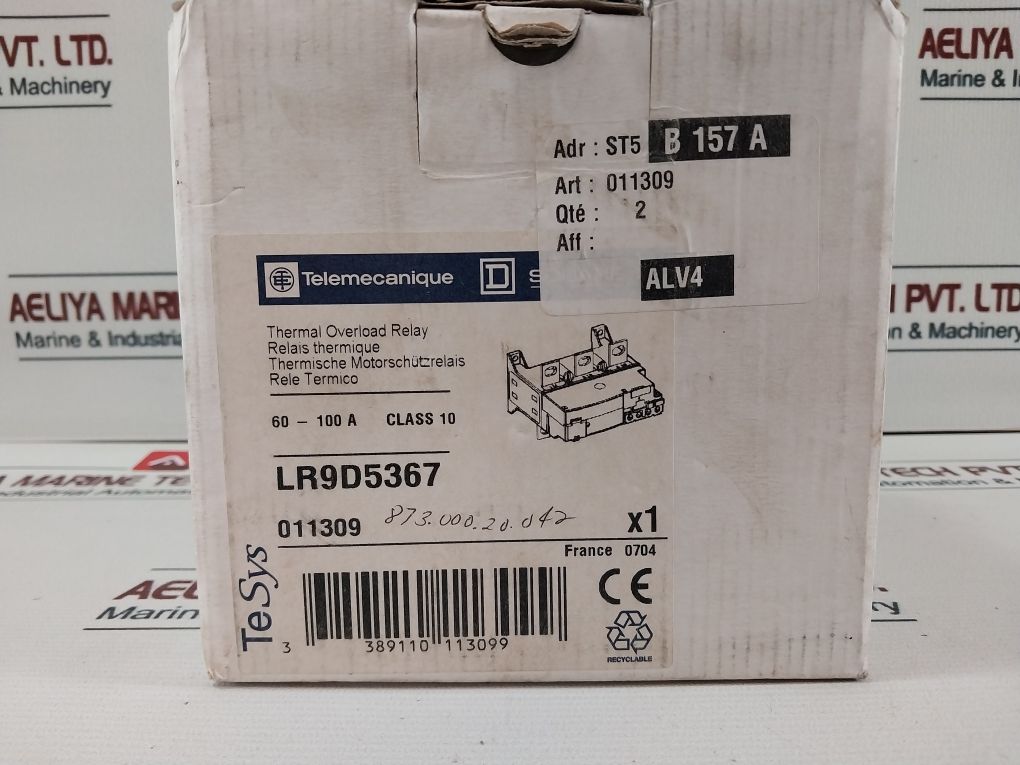 Telemecanique Lr9 D 5367 Thermal Overload Relay Class 10/10A 600 Vac