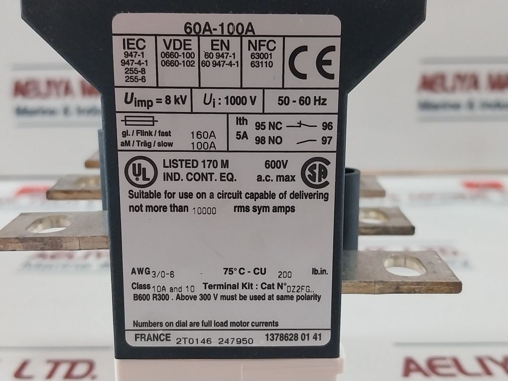 Telemecanique Lr9 F 5367 Square D Thermal Overload Relay 60-100 A