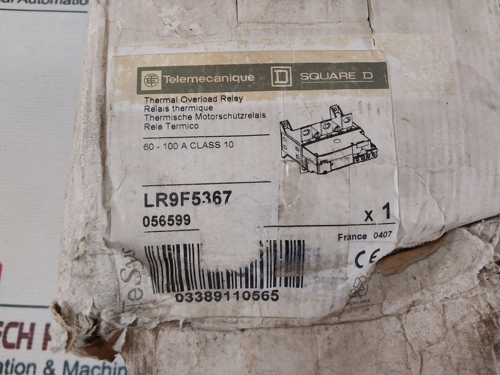Telemecanique LR9 F 5367 Square D Thermal Overload Relay 600V A.C. 50-60Hz