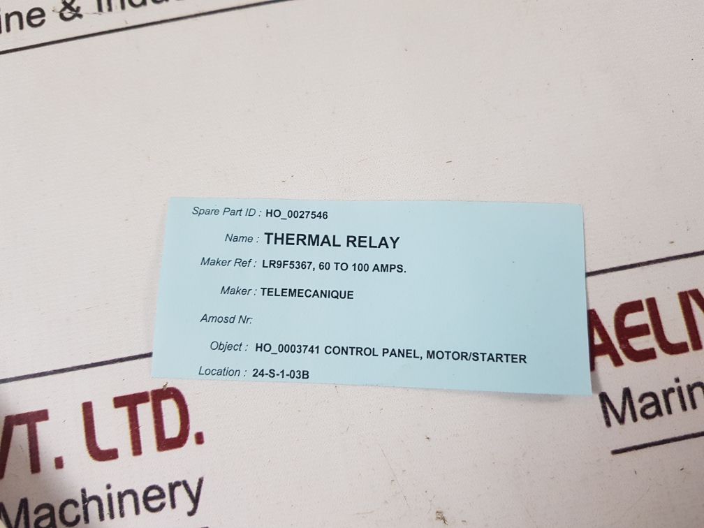 Telemecanique Lr9 F 5367 Thermal Overload Relay