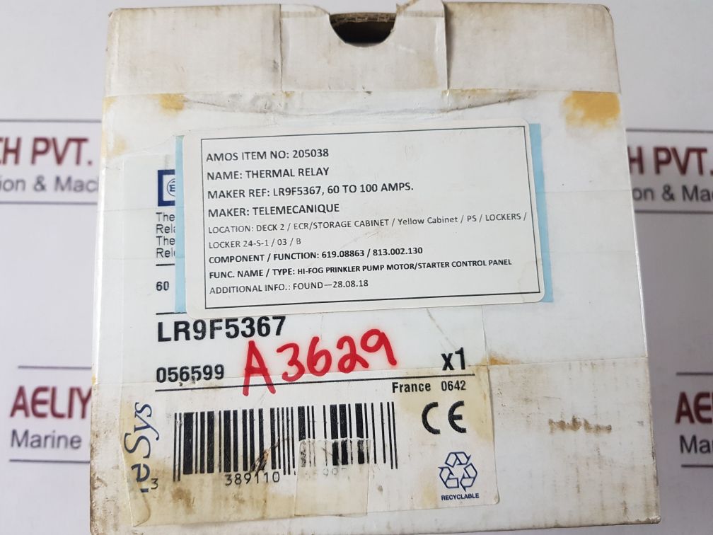 Telemecanique Lr9 F 5367 Thermal Overload Relay