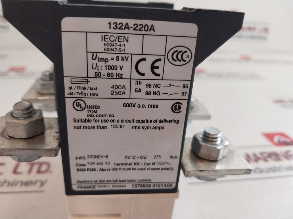 Telemecanique Lr9 F 5371 Thermal Overload Relay 132A-220A