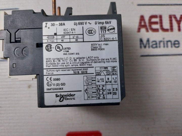 Telemecanique Lrd35 Thermal Overload Relay 30-38A