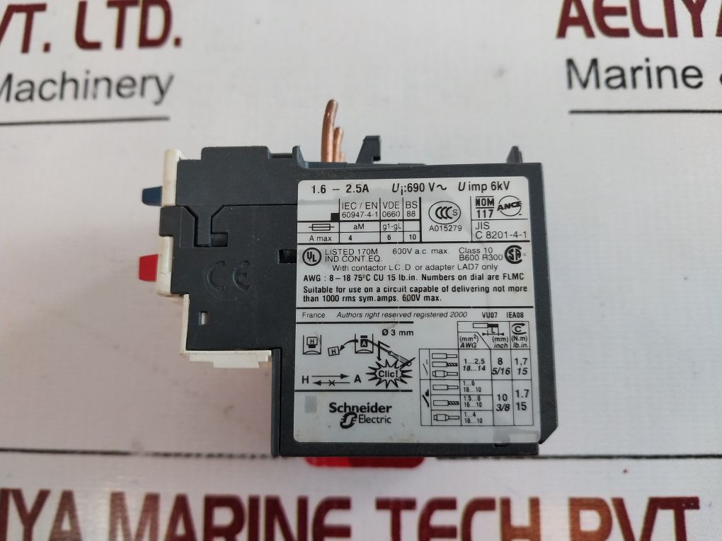 Telemecanique Lrd 07 Overload Relay 1.6-2.5A