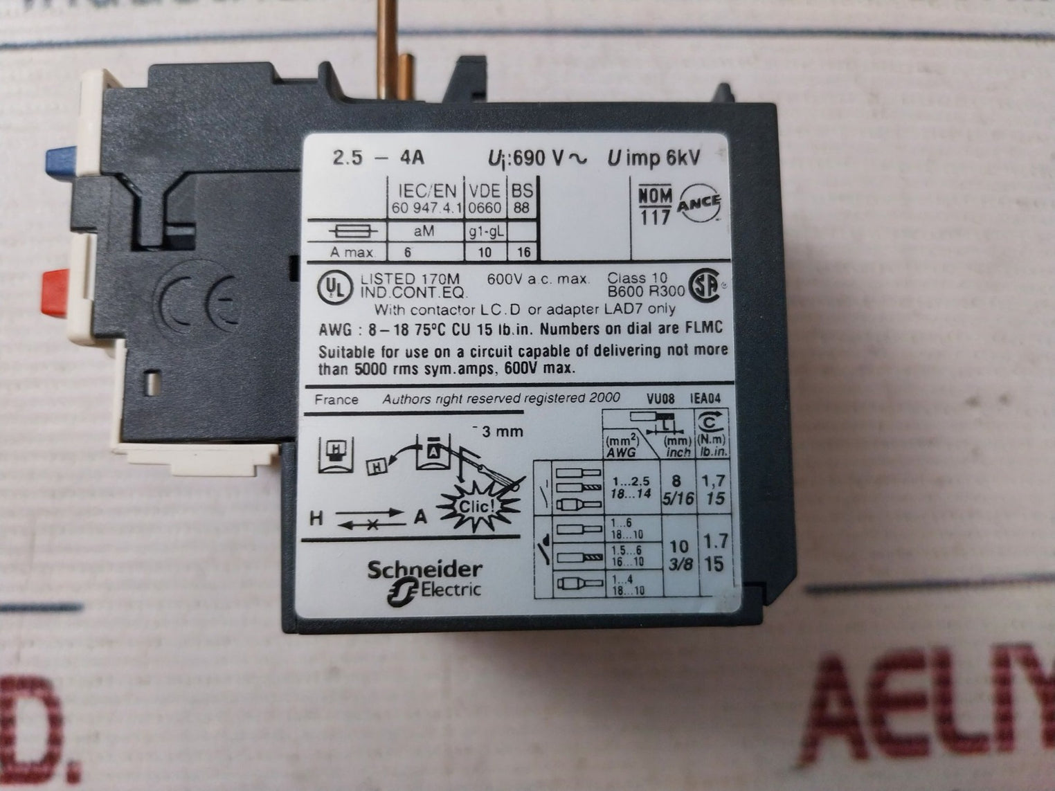 Telemecanique Lrd 08 Thermal Overload Relay