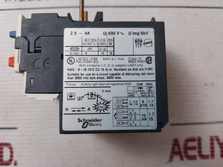 Telemecanique Lrd 08 Thermal Overload Relay