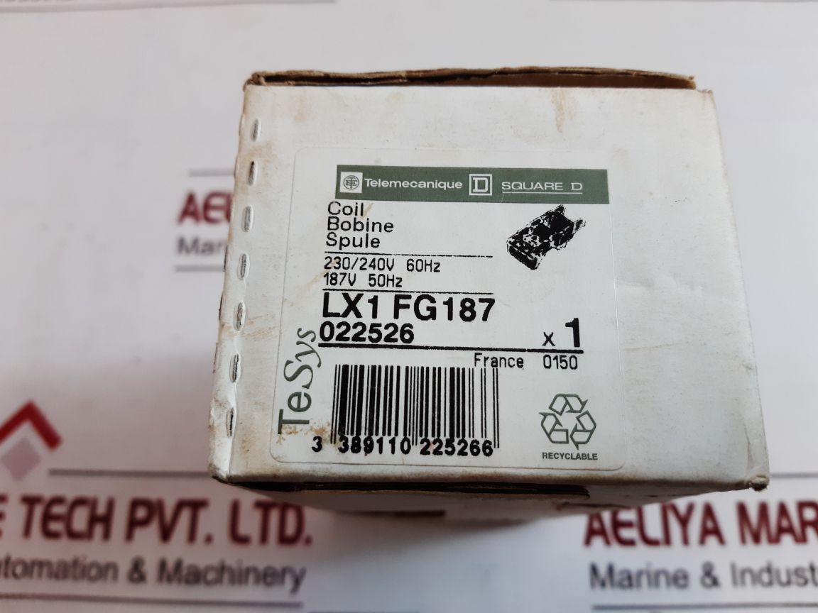 Telemecanique lx1fg187 contactor coil 187v 50hz 230/240v 60hz