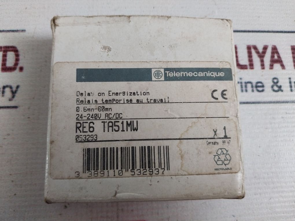 Telemecanique Re6 Ta51 Mw Time Delay Relay