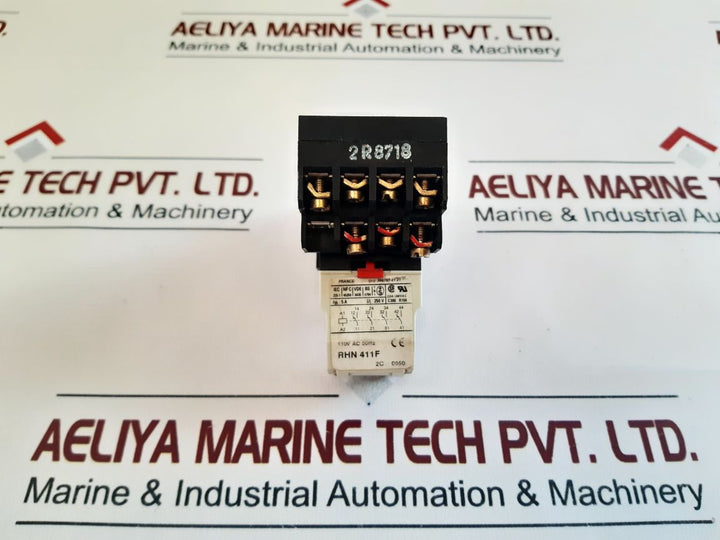 Telemecanique Rhn 411 F Relay Plug 110V Ac 50Hz With 2R8718 Base