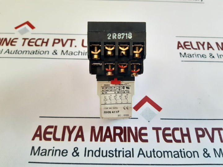 Telemecanique Rhn 411 F Relay Plug 110V Ac 50Hz With 2R8718 Base