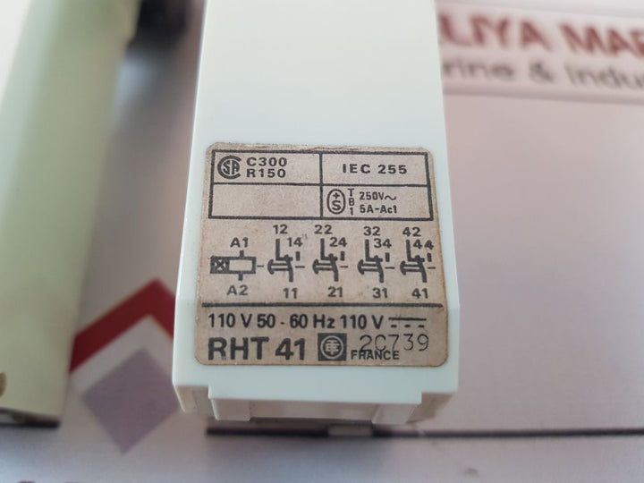 Telemecanique Rht 41 Relay With Base

