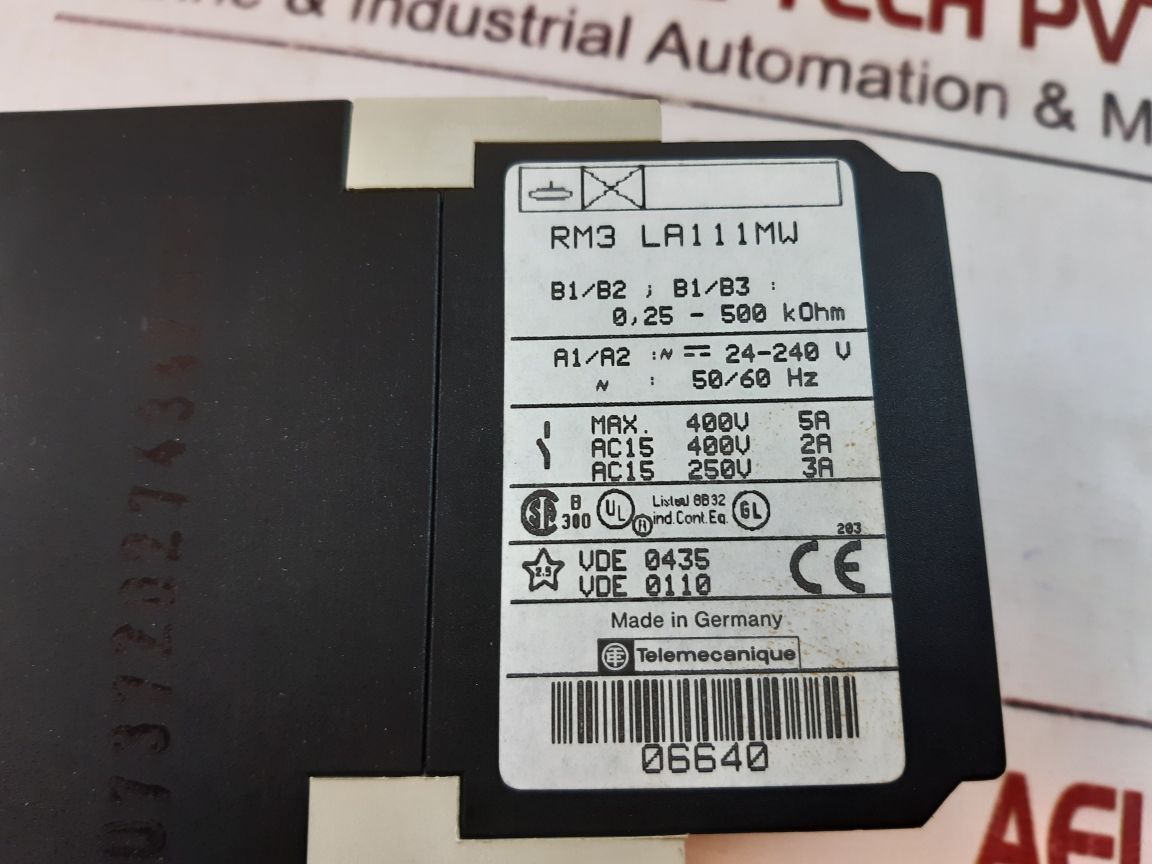 Telemecanique Rm3 La111Mw Control Relay
