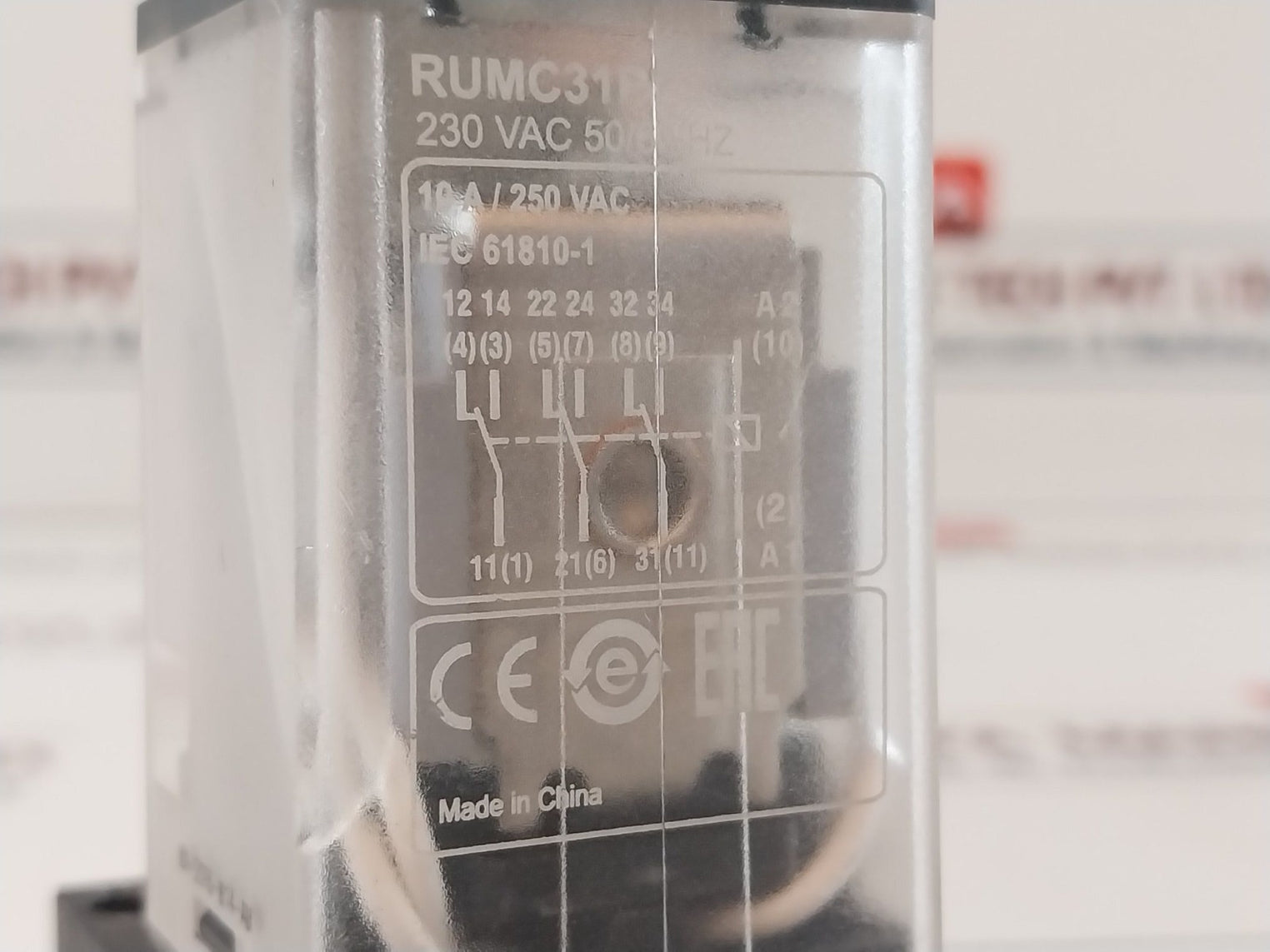 Telemecanique Rumc31P7 Universal Relay With Base 10A/250 Vac 50/60 Hz