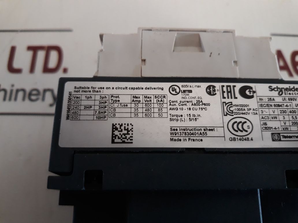 Schneider Electric/Telemecanique Lc1D12 Contactor