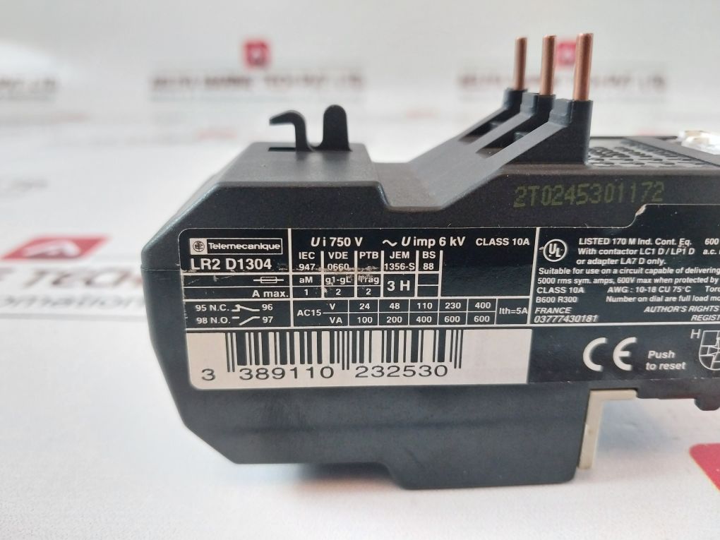 Telemecanique Lr2 D1304 Overload Relay