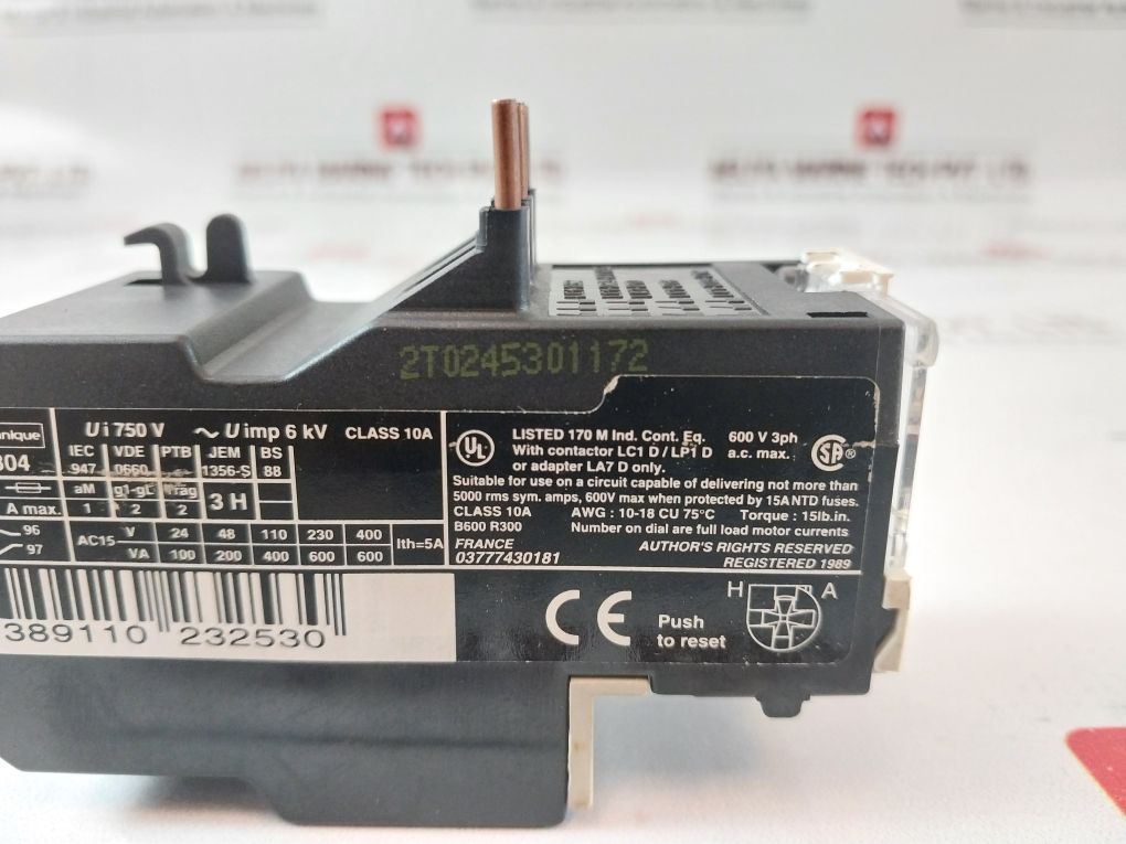 Telemecanique Lr2 D1304 Overload Relay