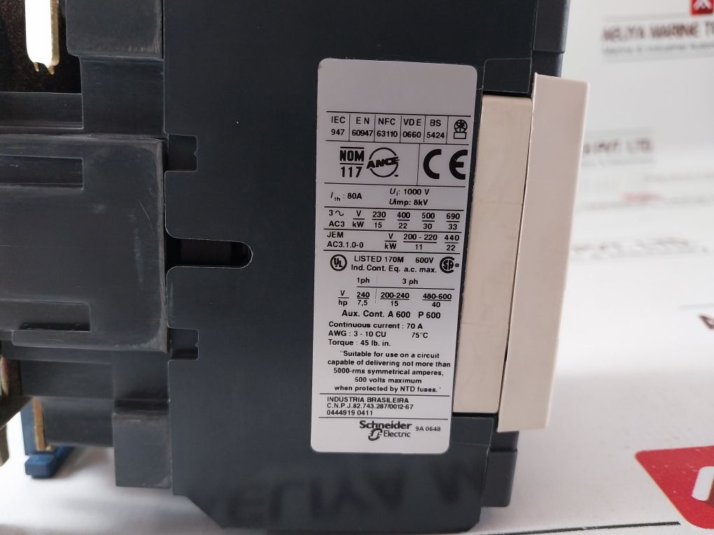 Telemecanique Lc1 D50M7 Contactor