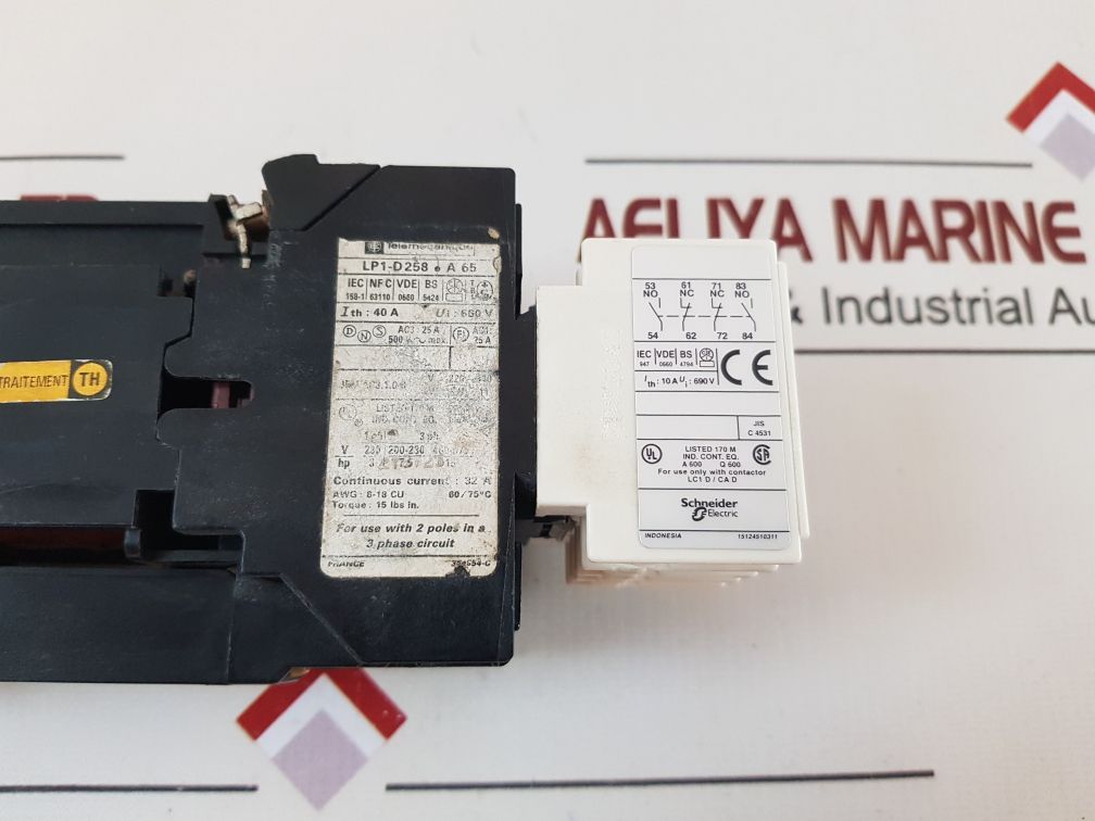 Telemecanique Ladn22 Contact Block With Lp1-d258.A 65 Contactor
