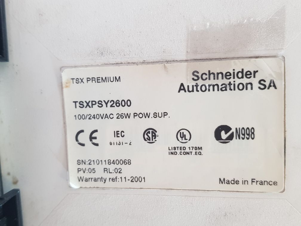 Telemecanique/Schneider Automation Modicon Tsxpsy2600 12 Slot Ext Rack