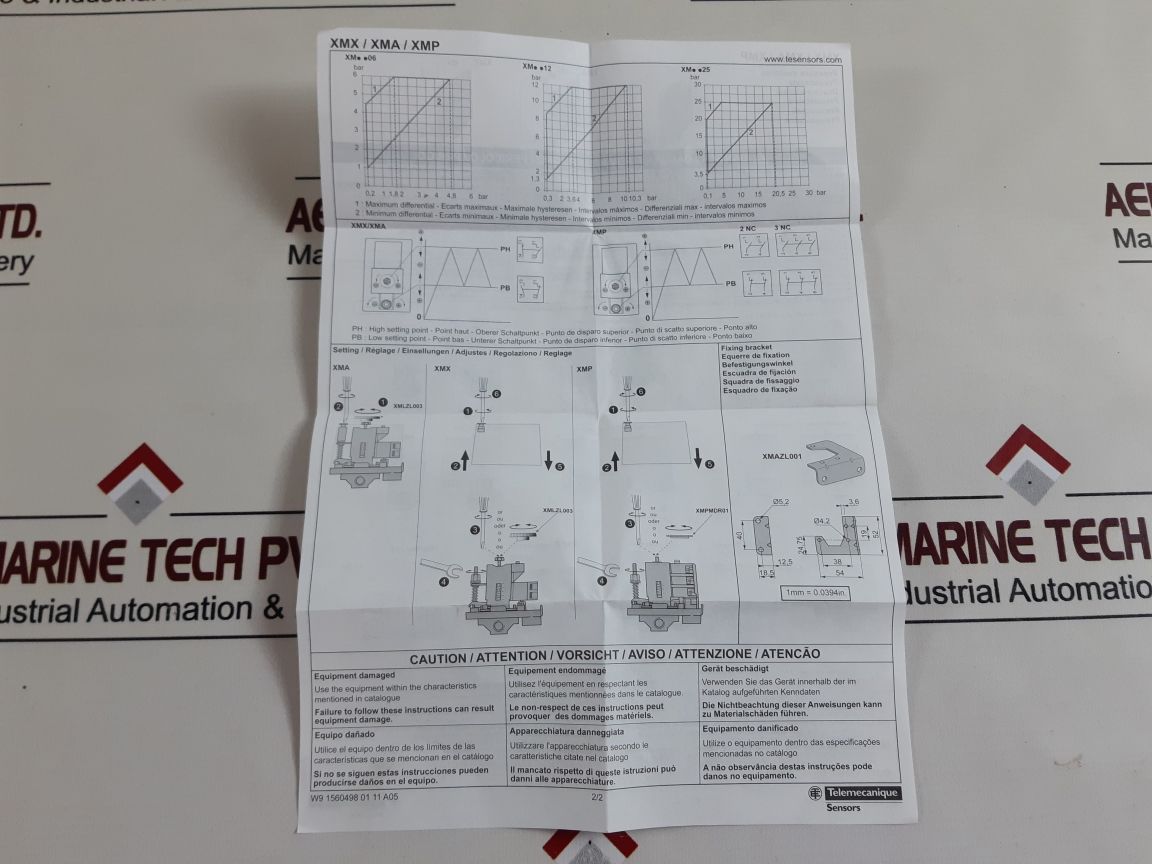 Telemecanique Xma-v06L2135 Pressure Switch 912497