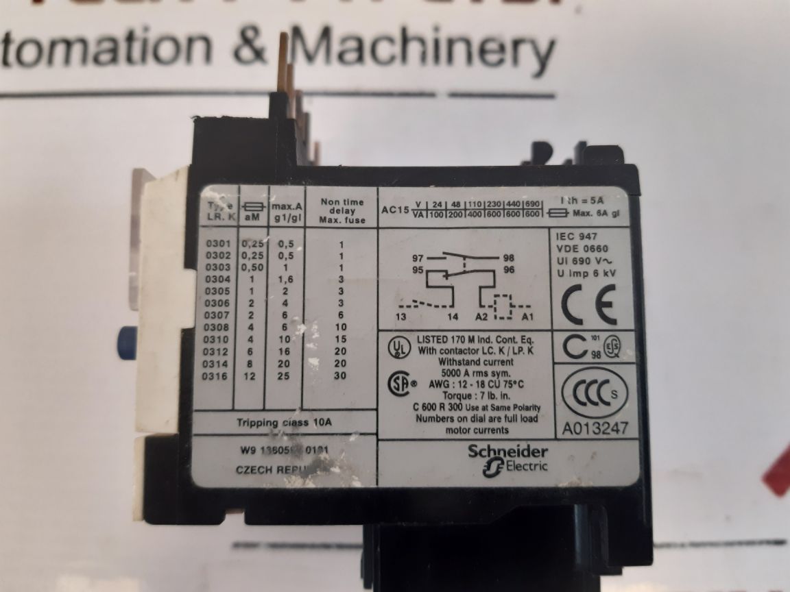 TelemecaniqueSchneider Lr2K0308 Thermal Overload Relay