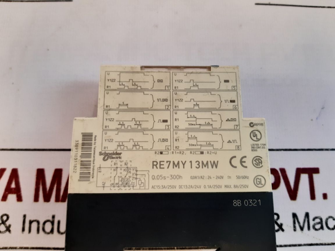 TelemecaniqueSchneider Re7My13Mw Timer Relay
