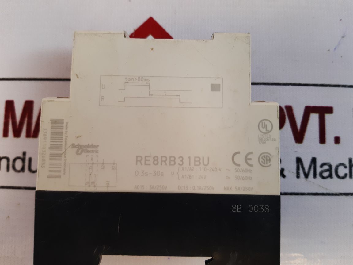 TelemecaniqueSchneider Re8Rb31Bu Timing Relay 0.3S-30S
