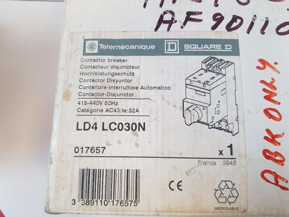 TelemecaniqueSquare D Ld4 Lc030 Motor Starter Ld4 Lc.30.