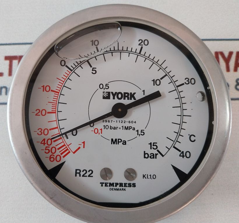 Tempress R22 Pressure Gauge -60 To 40°C