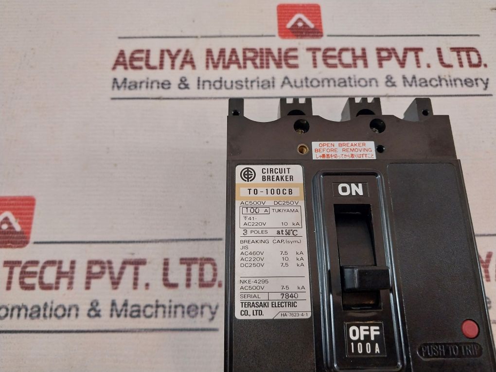 Terasaki Electric T0-100Cb 3 Pole No-fuse Circuit Breaker