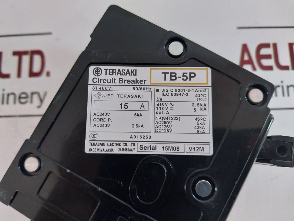 Terasaki Electric Tb-5P Circuit Breaker 15A Cat. A