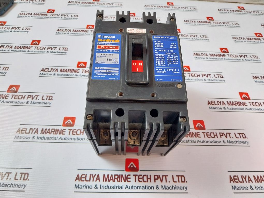 Terasaki Electric Tl-100F Tembreak Circuit Breaker 15A 3 Pole 200-480V