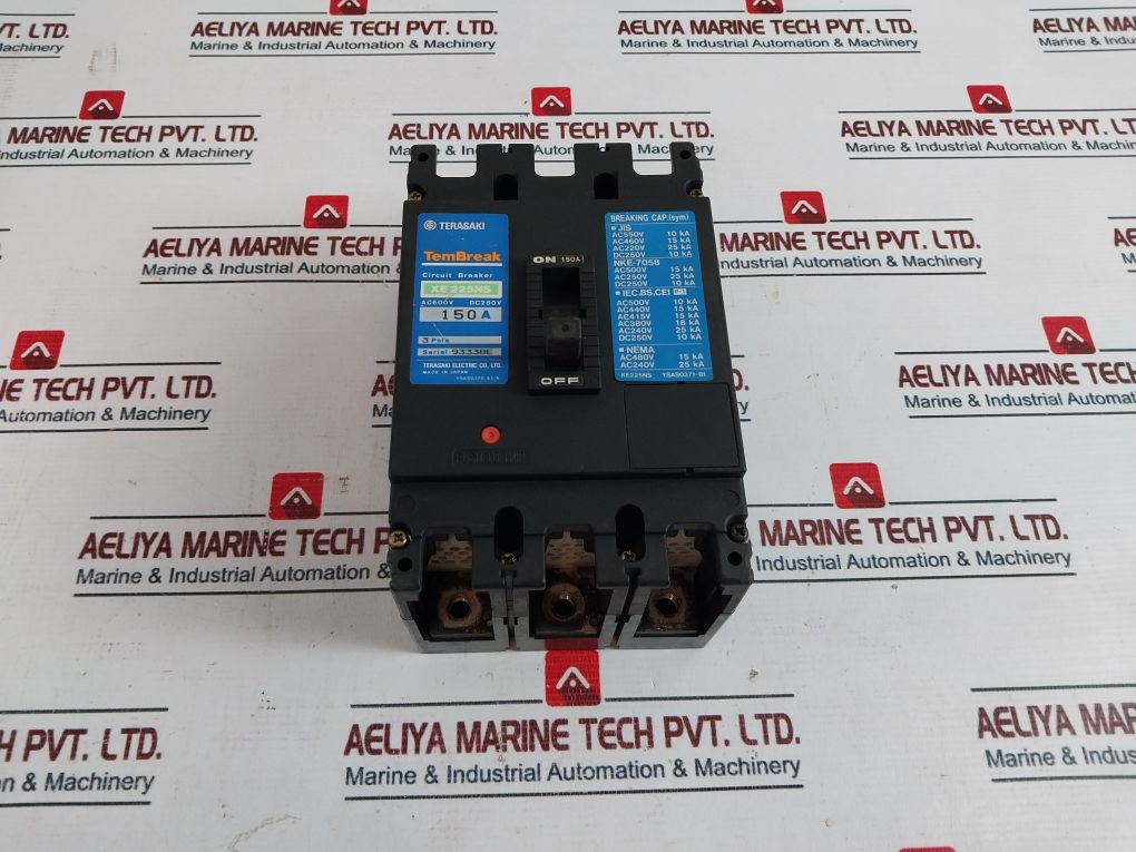 Terasaki Electric Xe225Ns 3 Pole Circuit Breaker 150A Ac600V Dc250V