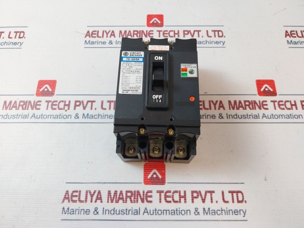 Terasaki T0-100Ba 3 Pole Circuit Breaker 50°C