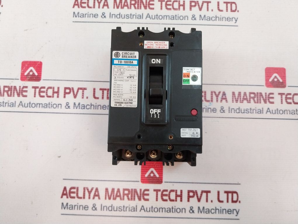 Terasaki T0-100Ba 3 Pole No-fuse Circuit Breaker