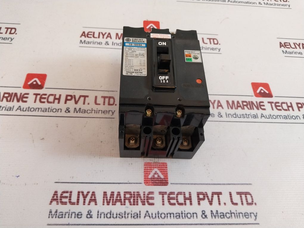 Terasaki T0-100Ba 3 Pole No-fuse Circuit Breaker 50A