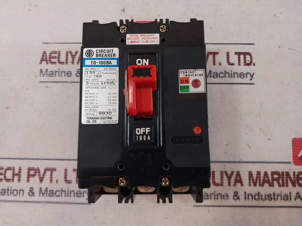 Terasaki T0-100Ba No-fuse Circuit Breaker Ac 550V Dc 250V