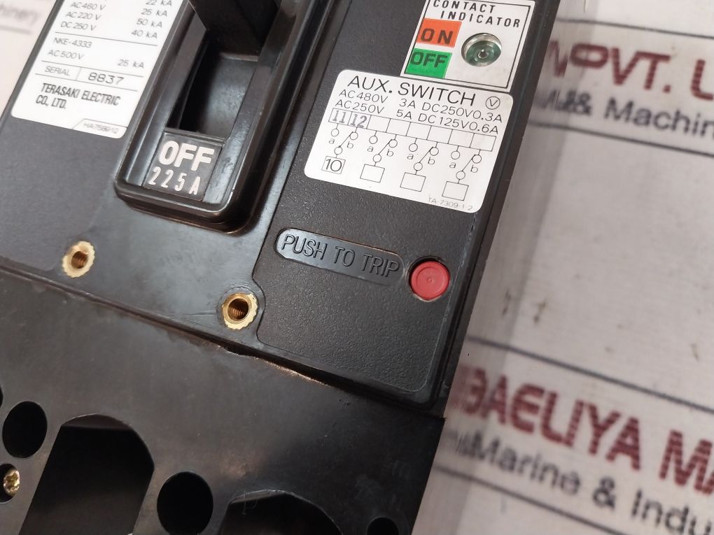 Terasaki T0-225Ba No-fuse Circuit Breaker Ta-7309-1.2