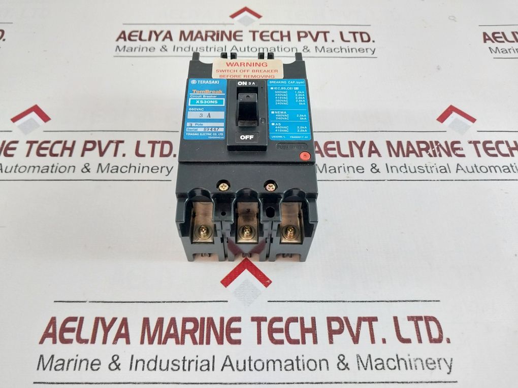 Terasaki Xs30Ns 3 Pole Circuit Breaker 3A