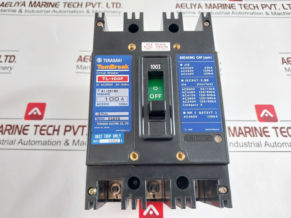 Terasaki Tl-100F Circuit Breaker 100A