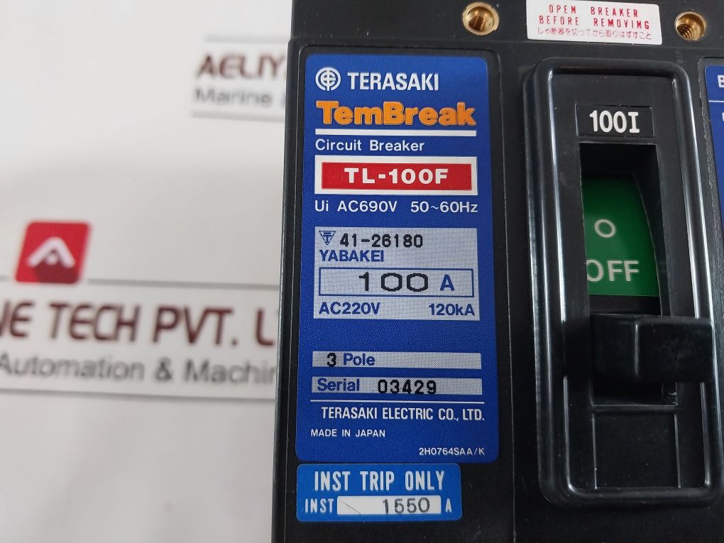 Terasaki Tl-100F Circuit Breaker 100A