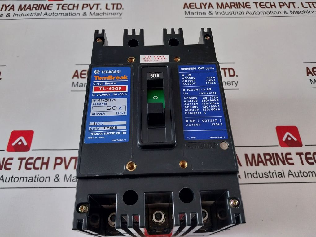 Terasaki Tl-100F 3-pole Circuit Breaker 50A Ac220V 120Ka