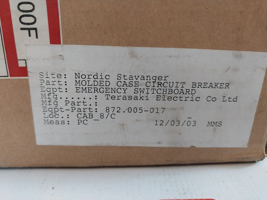 Terasaki Tl-100F Tembreak Circuit Breaker 20 A