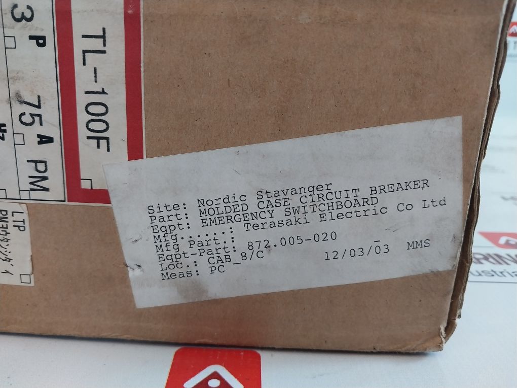 Terasaki Tl-100F Circuit Breaker 75A
