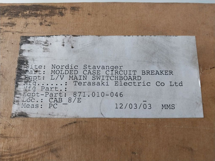 Terasaki tl-600nf circuit breaker
