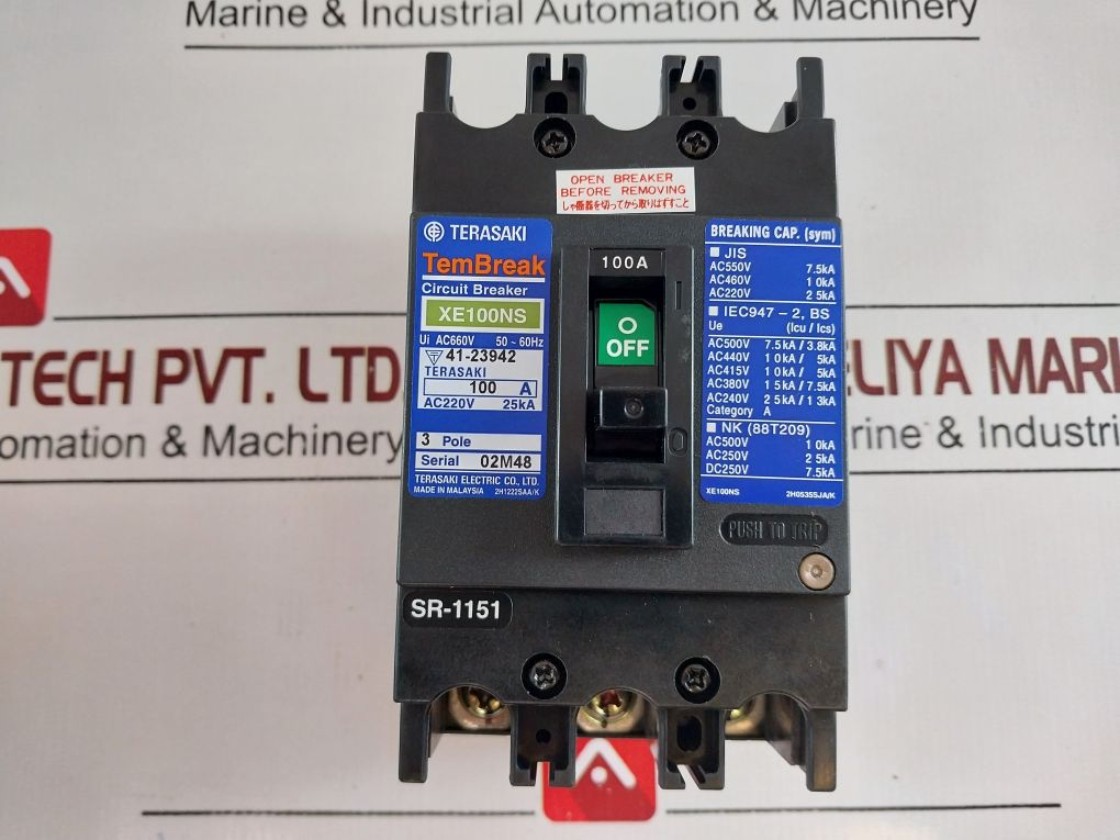 Terasaki Xe100Ns Tembreak Circuit Breaker 100A