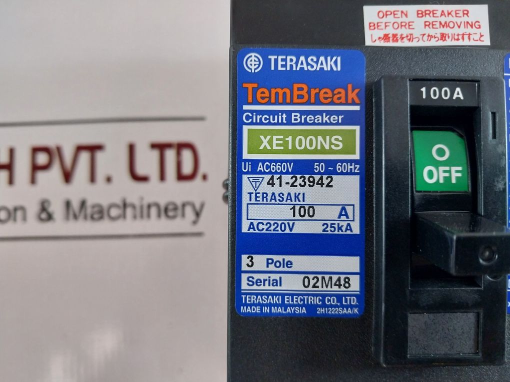 Terasaki Xe100Ns Tembreak Circuit Breaker 100A