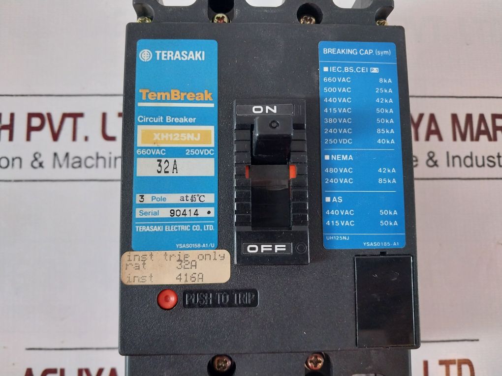 Terasaki Xh125Nj Tembreak 3-pole Circuit Breaker 32A 