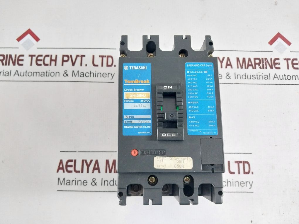 Terasaki Xh125Nj 3 Pole Circuit Breaker 50 A